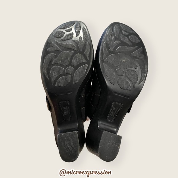 Born Black Real Leather Platform Mules Clogs Buckle Everyday Fashion Cute Heels - Picture 8 of 10